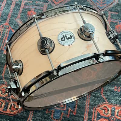 Mint DW Collector's Series Satin Oil Snare Drum 6.5x14 Natural W/Black Nickel HW image 4