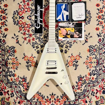 2016 Epiphone Brendon Small Signature "Snow Falcon" Flying V Dethklok Metalocalypse - Snow Burst - Limited Edition w/ Original Soft Case image 1