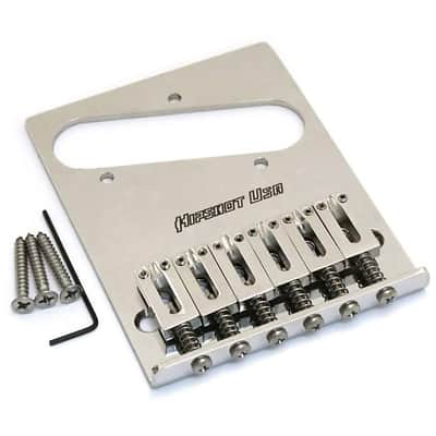 Hipshot Telecaster® Retrofit Bridge, Stainless Steel, 3-Hole Mount, 6 Saddles image 1