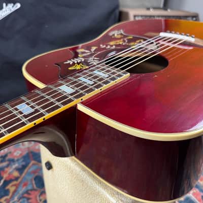 *Video* 1976 Gibson Hummingbird Jumbo Acoustic Wine Red Norlin Era w/OHSC & Hang Tags image 15