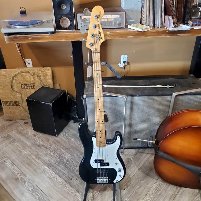 Fender Precision Bass with Maple Fretboard 1970 - 1983 - Black image 1