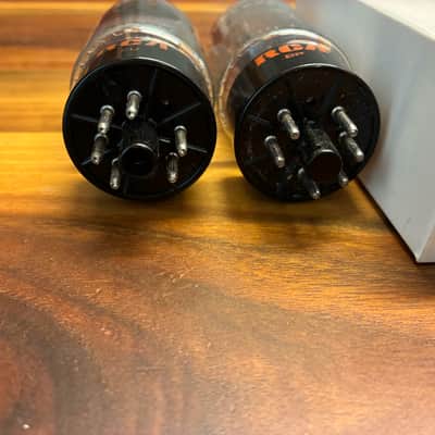 NOS tight current matched pair 1969 RCA 6L6GC black plate tubes image 5