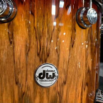 ~WOW!~ DW Collector's Series SSC Maple 4-Piece 10/12/16/22 Drum Kit Set in Rich Red Burst Lacquer over Exotic Tigerwood with Chrome Hardware image 8