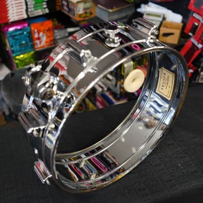 Vintage 1960s Rogers USA PowerTone 5x14" Steel Snare Drum w/ Tone Control image 2