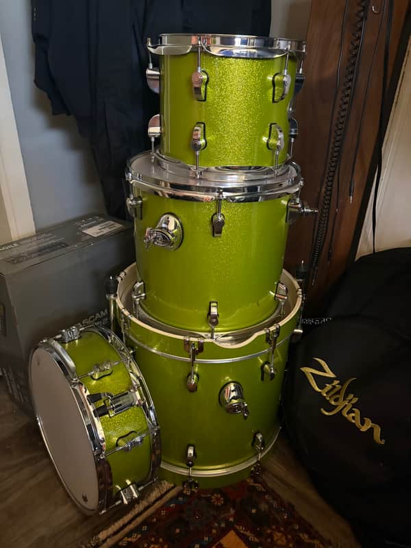 PDP PDNY1604BO New Yorker 10/13/16/5x14" 4pc Drum Kit 2021 - Present - Electric Green Sparkle image 1