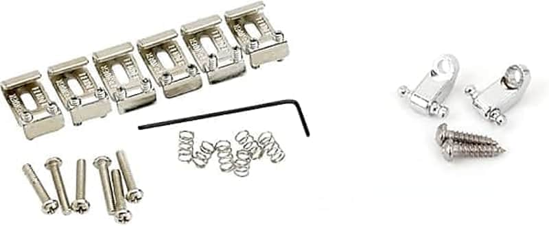 Vintage Stratocaster Bridge Saddles - Nickel & American Series String Guides image 1