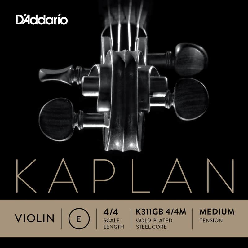 D'Addario K311GB 4/4M Kaplan Gold-Plated Ball End 4/4 Violin String - E Medium image 1