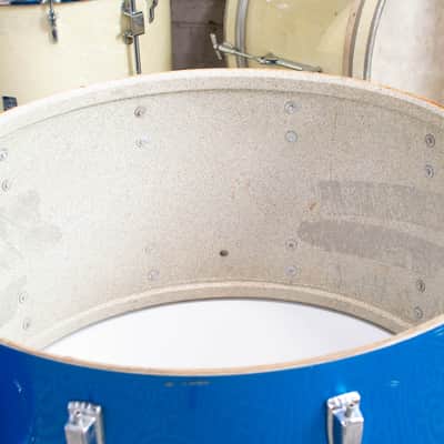 1970s Ludwig 14x26 12x15 16x18 Blue Silk Drum Kit image 20