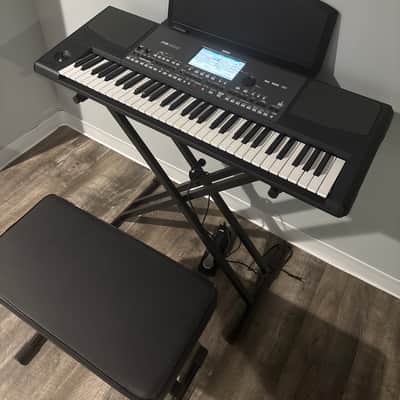 Korg Pa600 61-Key Keyboard w/ bench, stand, pedal, and headset image 1
