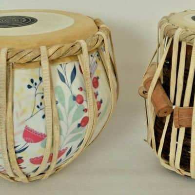 Handmade 3D Printed Designer Drums Set With Bag Folk Musical Percussion Instrument BrassTabla image 2