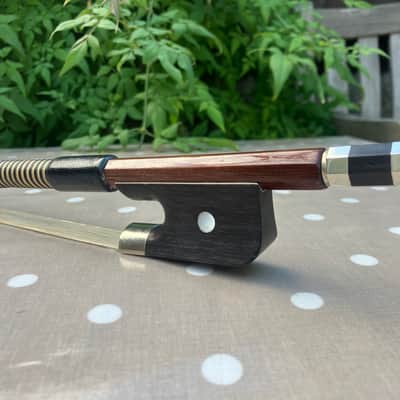 Double Bass French Bow - New Hair Just Had A Recommission - Brazilwood - Made In Czechslovakia image 3