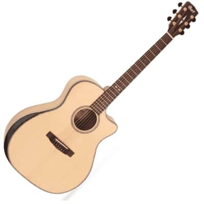 Cort GAMYBEVELNAT Grand Regal Myrtlewood Bevel Cut Mahogany Neck 6-String Acoustic-Electric Guitar image 4