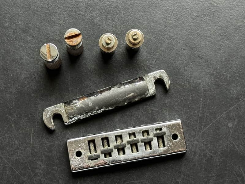 1973 Gibson Harmonica Bridge mit Aluminium Tailpiece Set image 1