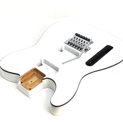 Brio LEFT HAND T-Style White Floyd Rose Ready Black Binding Belly Cut image 6