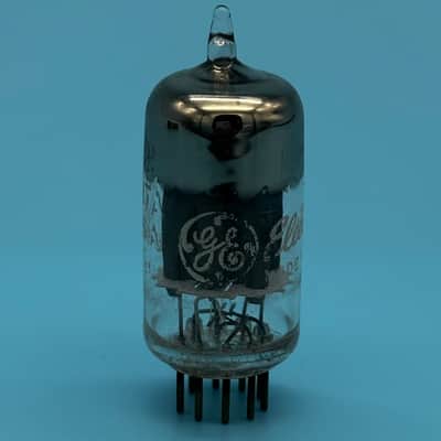 1963 GE 12AU7A ECC82 Vintage Short Gray Plate Halo Getter Preamp Tube! T320 image 5