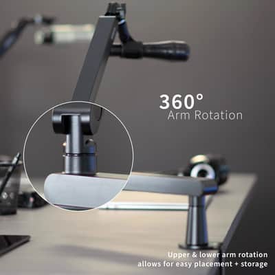 Low Profile Microphone Desk Mount – Adjustable Boom Arm for Podcast, Streaming & Recording image 5