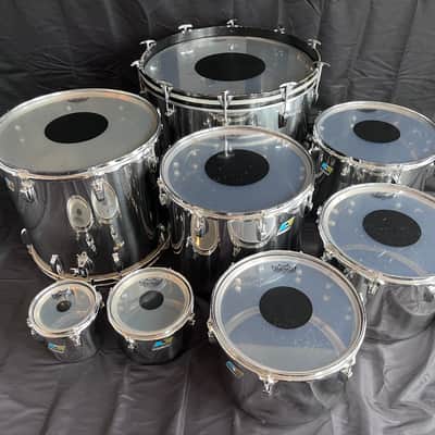 VINTAGE Ludwig 1970's Stainless Steel 8 piece Concert Tom Configuration image 10