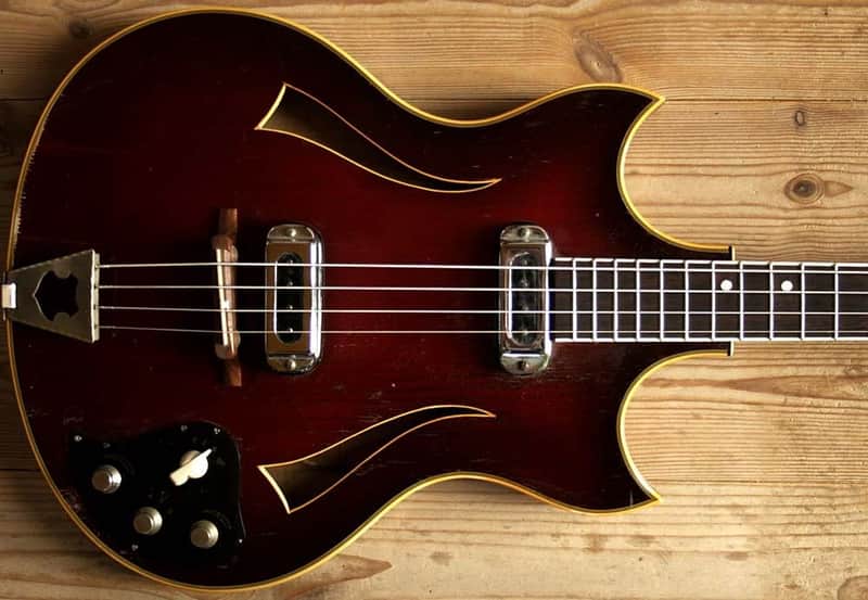 EXTREMELY RARE VINTAGE 60s MIGMA FLORENTINE THINLINE SEMI AKUSTIK BASS GUITAR image 1