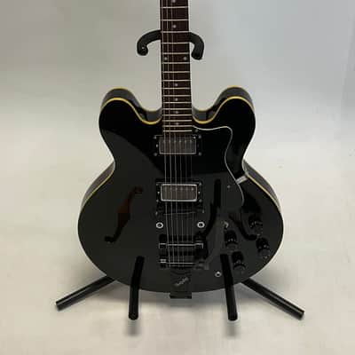 2005 Epiphone Dot DOT-EB Glossy Black Electric Guitar With Reunion Blues Gig Bag image 3
