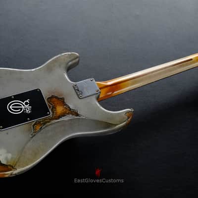 Fender Stratocaster HSS Terminator Metallic Silver Floyd Rose Heavy Relic (RARE) image 8