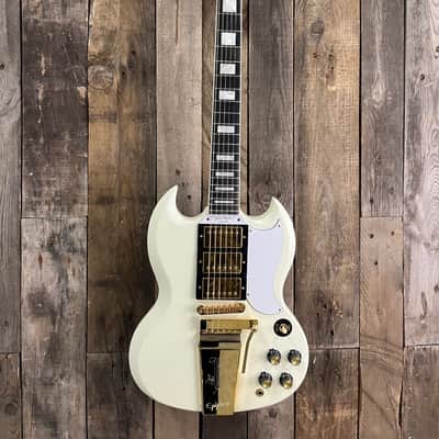 1963 Les Paul SG Custom Maestro Vibrola Classic White Inspired by Gibson Custom Epiphone image 1
