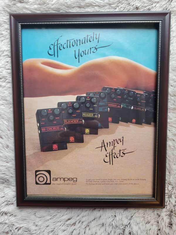 1982 Ampeg Guitars Pedals Color Promotional Ad Framed | Reverb