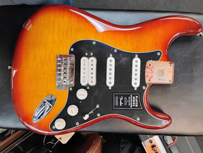 Fender Player Stratocaster HSS loaded pickguard body/Flame Top tobacco burst image 1