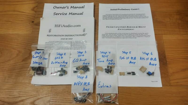Sherwood S-7200 restoration kit filter capacitor repair rebuild fix image 1