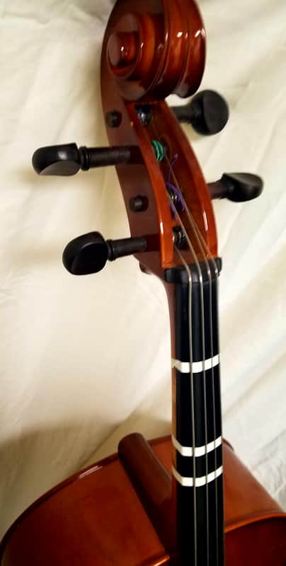 Palatino VC-450-1/4 Allegro Solid Ebony 1/4-Size Cello w/ Gigbag, Bow image 1