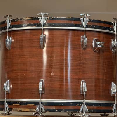 1970's Ludwig Mahogany Cortex Pro Beat 3-Ply Drum Kit 14x24 16x18 16x16 10x14 9x13 Maple image 17