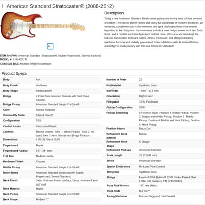 Fender American Standard Stratocaster Guitar with Case 2010 - Sienna Sunburst / Maple neck image 25