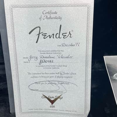 Fender USA Custom Shop Jerry Donahue Telecaster Guitar with COA + Case 1997 image 2