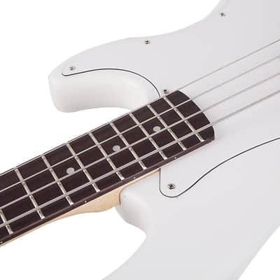 Glarry GP Electric Bass Guitar White w/ 20W Amplifier Bag + Tool + Strap + Plectrum image 12