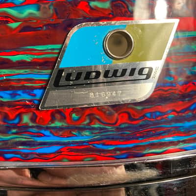 Ludwig 1971 Psychedelic Red - 5x14" Jazz Festival Snare Drum, Excellent! image 2