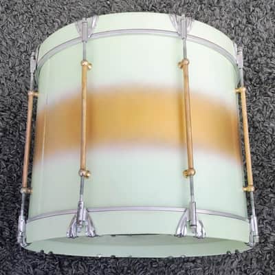 30's Ludwig Mint/Gold Duco 2PC (26"x10" BD + 15"x12" Brass Tube Lug FT) Drum Set image 18