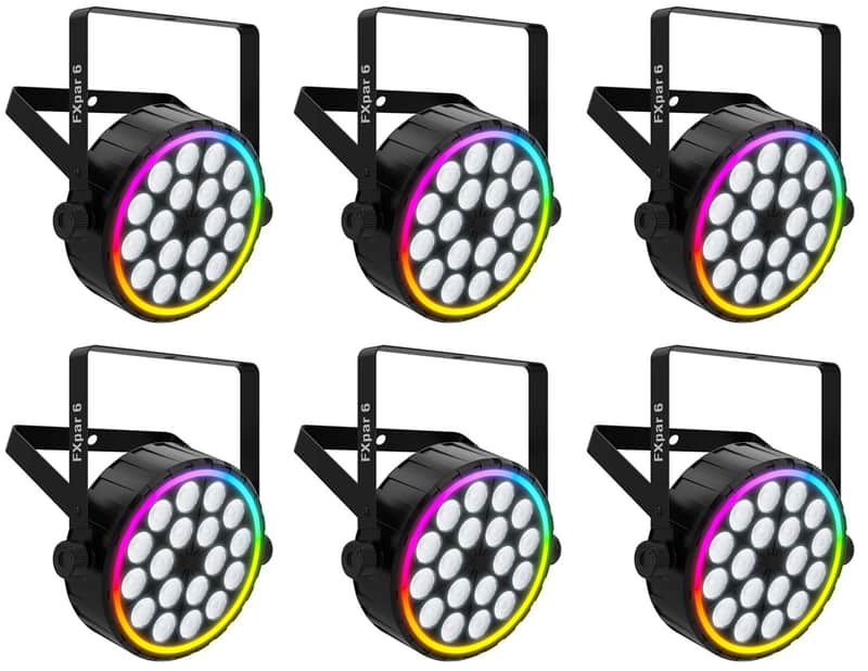 (6) Chauvet DJ FXPAR 6 RGBW LED DMX Wash Par Effect Up-Lights FXPAR6 FX PAR 6 image 1