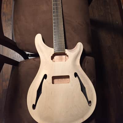 Paul Reed Smith Style Kit Clone/copy Custom 22 Semi Hollow 2016 Maple Top Raw Mahagony Back image 16