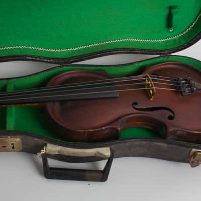 Folk Violin (unlabelled) ,  c. 1920, black hard shell case. image 14