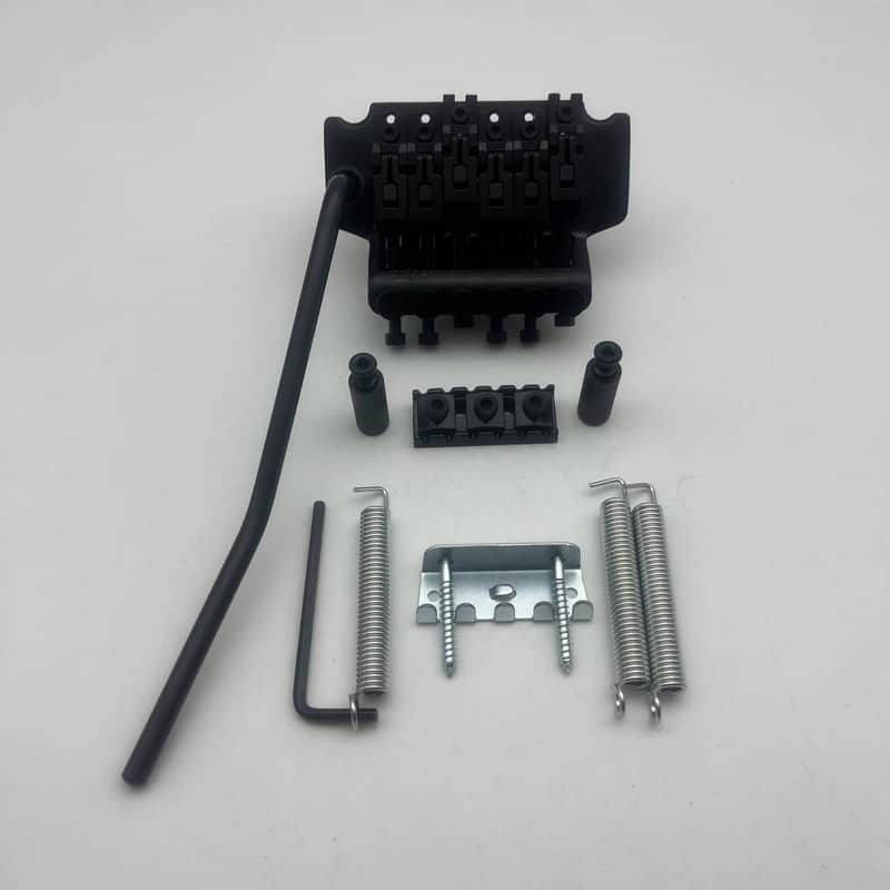 Black Left Handed Guitar Double Locking Tremolo Bridge System image 1