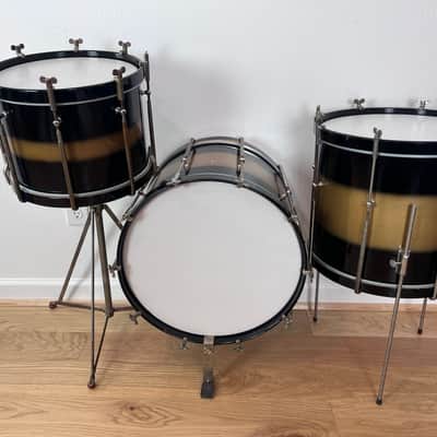 Decolite 3-pc Drum Kit Black Gold Duco Bop Sizes 12/14/16 Ludwig/WFL Shells w/ Hard Cases image 4