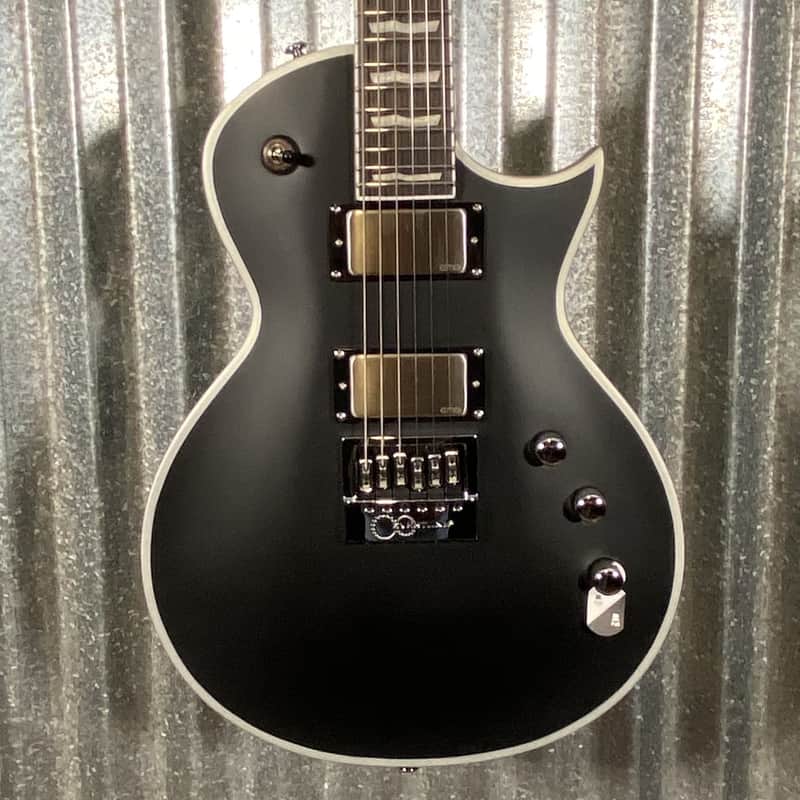 ESP LTD EC-1000 ET Evertune Bold Binding Black Guitar & Case #0622 Used image 1