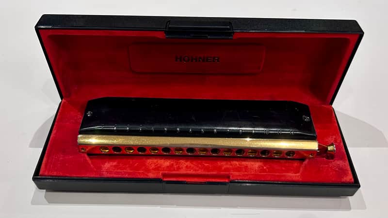 Hohner 7584-C Super 64 X Chromatic Harmonica 2010s - Black and Gold image 1