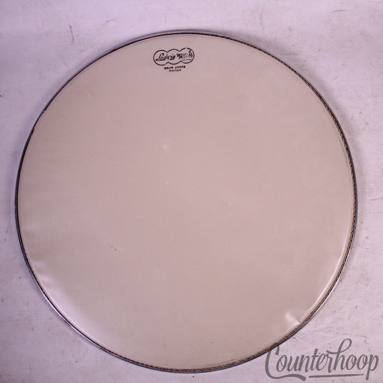 Ludwig 17" Vintage 60s Tom Drum Corps Batter Cloud Logo Weather Master Snare USA — main photograph