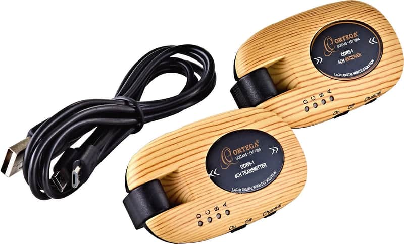 Complete Digital Wireless System for Acoustic & Electric Instruments - 2.4 GHz/ 4 Channel - Transmitter & Receiver - Maple Design image 1