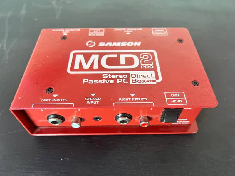 Samson MCD2 Pro S-Max Series Stereo Passive PC Direct Box 2010s - Red image 1