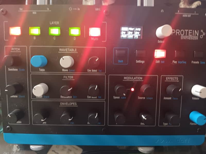 Waldorf Protein Desktop Synthesizer 2025 - Present - Black with Blue Sides image 1