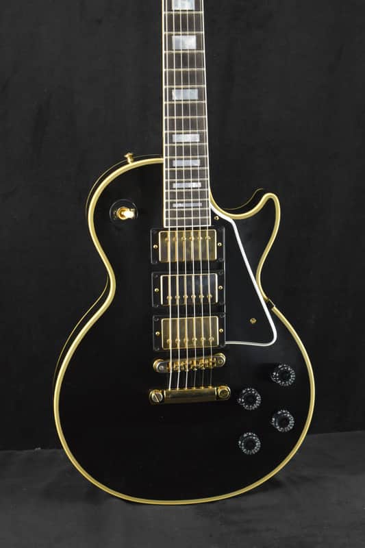 Gibson Custom Shop Les Paul Custom Chambered Body Slim Neck 3 Pickup Ebony VOS GH Fuller's Exclusive image 1