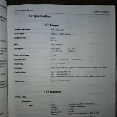 3rd Edition Operation Manual for Otari DTR-90 R-DAT Recorder 1993 image 6