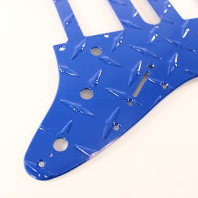 Blue Aluminum Diamond Plate HSH Strat Pickguard Fits Fender Stratocaster image 2