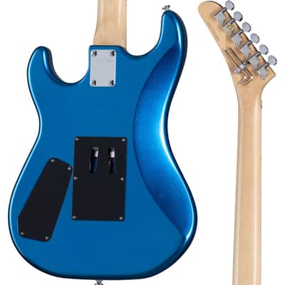 Kramer Baretta "Hot Rod" Blue Sparkle with Flames w/EVH D-Tuna image 8
